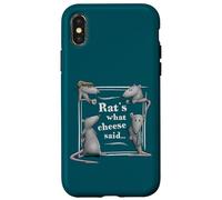 Carcasa para iPhone X/XS Rats What Cheese Said Dad Joke Juego de Palabras sobre Ratas