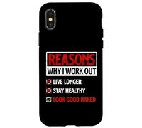 Carcasa para iPhone X/XS Razones por Las Que Hago Ejercicio Fitness Entrenamiento Gimnasio motivación Cita