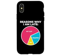 Carcasa para iPhone X/XS Razones por Las Que llego Tarde, mi Gato me trafica dueño felino