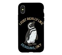 Carcasa para iPhone X/XS Realmente me Gustan los pingüinos Ok Animal Pingüino de Magallanes