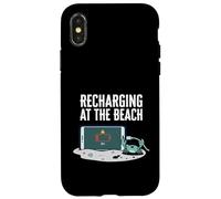 Carcasa para iPhone X/XS Recharging At The Beach Low Battery Crab Phone