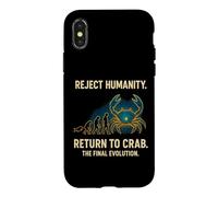 Carcasa para iPhone X/XS Rechazar a la Humanidad Regresar a Crab Evolution Meme
