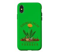 Carcasa para iPhone X/XS Recolector de Diente de león de Ensalada Urbana de forraje en la acera