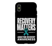Carcasa para iPhone X/XS Recovery Matters Concientización sobre la adicción al Alcohol a Las Drogas Verde Azulado
