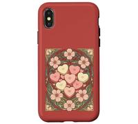 Carcasa para iPhone X/XS Recuerdos en Forma de corazón y Flores Art Nouveau