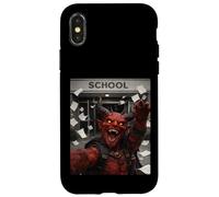 Carcasa para iPhone X/XS Red Devil Último Día De Escuela Vacaciones De Verano Divertido Meme Selfie