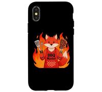 Carcasa para iPhone X/XS Red Fox Cooking Grill BBQ Funny Gift Red Fox