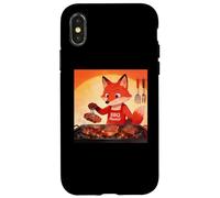 Carcasa para iPhone X/XS Red Fox Cooking Grill BBQ Funny Gift Red Fox