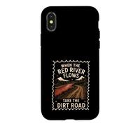Carcasa para iPhone X/XS Red River Flows Take The Dirt Road Humor Adulto