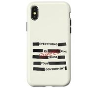 Carcasa para iPhone X/XS Redacted Everything is Fine Trust Your Government Political