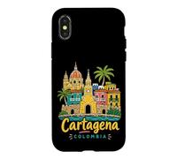 Carcasa para iPhone X/XS Regalo de Recuerdo de Viaje de Cartagena Colombia Dibujado a Mano