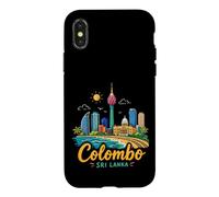 Carcasa para iPhone X/XS Regalo de Recuerdo de Viaje de Colombo Sri Lanka Dibujado a Mano