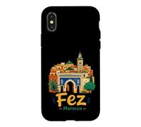 Carcasa para iPhone X/XS Regalo de Recuerdo de Viaje de Fez Marruecos Dibujado a Mano