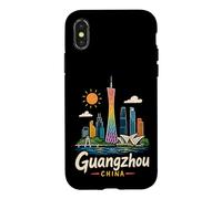 Carcasa para iPhone X/XS Regalo de Recuerdo de Viaje de Guangzhou China Dibujado a Mano