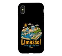 Carcasa para iPhone X/XS Regalo de Recuerdo de Viaje de Limassol Chipre Dibujado a Mano