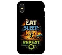 Carcasa para iPhone X/XS Regalo Divertido para Corredores de Eat Sleep Run Repeat