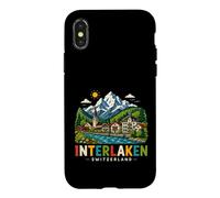 Carcasa para iPhone X/XS Regalo histórico de Viaje de Interlaken Suiza Dibujado a Mano