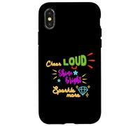 Carcasa para iPhone X/XS Regalo para animadoras Cheer Cheer Loud Shine Bright