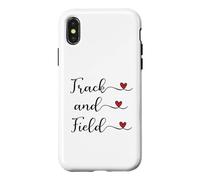 Carcasa para iPhone X/XS Regalo tipográfico manuscrito con corazón de Pista y Campo