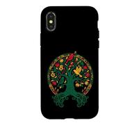 Carcasa para iPhone X/XS Reggae Tree Life Rasta Roots Singing Birds Music