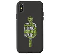 Carcasa para iPhone X/XS Reproductor de Bebidas Pickleball Life Paddle Word Cloud