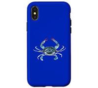 Carcasa para iPhone X/XS Retrato Cangrejo Azul