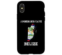 Carcasa para iPhone X/XS Retro Ambergris Caye Belice Bandera de Belice Envejecida