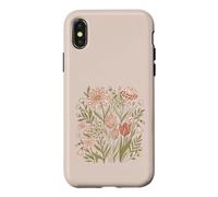 Carcasa para iPhone X/XS Retro Animal Print Wildflower Flowers Boho Floral Aesthetic