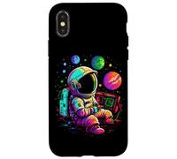 Carcasa para iPhone X/XS Retro Arcade Planetas Universo Gaming Astronauta