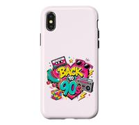 Carcasa para iPhone X/XS Retro Back to 90s Cassette Tape Boombox Roller Skate Noventa