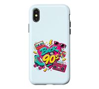 Carcasa para iPhone X/XS Retro Back to 90s Nostalgia Roller Skate Boombox Gafas de Sol