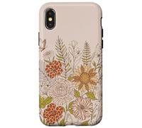 Carcasa para iPhone X/XS Retro Floral Animal Print Butterfly Boho Flowers Aesthetic