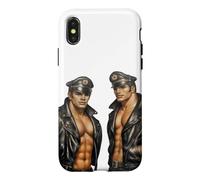 Carcasa para iPhone X/XS Retro Gay Cuero Biker Orgullo Gay Papi Oso Bigote