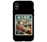 Carcasa para iPhone X/XS Retro Osaka Station Japón Tren Vintage Japonés Kanji