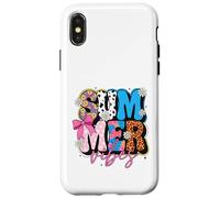 Carcasa para iPhone X/XS Retro Summer Vibes Floral Vaca Estampado Leopardo Dot