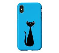 Carcasa para iPhone X/XS Retro Vintage Mod Atomic Black Cat Eye Gafas Rockabilly