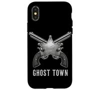 Carcasa para iPhone X/XS Revólveres Ghost Town Western Vintage Cowboy Outlaw
