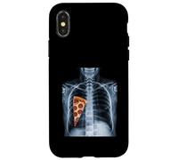 Carcasa para iPhone X/XS Rib Cage X-Ray Pizza Slice Funny Food Humor Anatomía