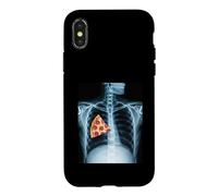 Carcasa para iPhone X/XS Rib Cage X-Ray Pizza Slice Funny Food Humor Anatomía
