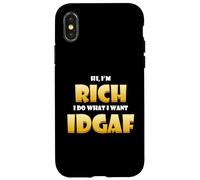Carcasa para iPhone X/XS Rich Costume Idgaf Meme Personalized Wealthy Person Success