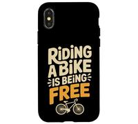 Carcasa para iPhone X/XS Riding A Bike Is Being Free Freedom Biker Lifestyle -