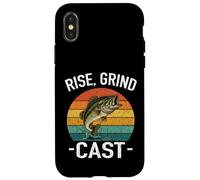 Carcasa para iPhone X/XS Rise Grind Cast Amante de la Pesca Pescado Susurrador Aventuras Lago