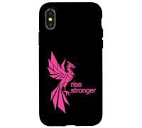 Carcasa para iPhone X/XS Rise Stronger Phoenix Design - Diseño Rosa neón