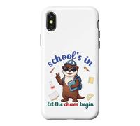 Carcasa para iPhone X/XS River Otter Regreso a la Escuela Vibra Escuelas En Que Comience el Caos