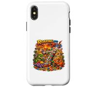 Carcasa para iPhone X/XS Roaring Into 7 Dinosaurios Fiesta de Cumpleaños Bloques de Construcción Dino