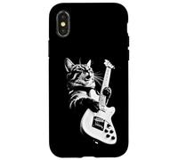 Carcasa para iPhone X/XS Rock Cat Playing Guitar - Funny Guitar Cat