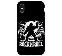 Carcasa para iPhone X/XS Rock N Roll Bigfoot Sasquatch Yeti Forest Heavy Metal