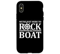 Carcasa para iPhone X/XS Rock The Boat Cruise Vacaciones Hombres Mujeres Niños Familia Divertido