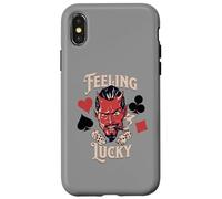 Carcasa para iPhone X/XS Rockabilly Feeling Lucky Devil Dice 50 Retro Vintage Casino