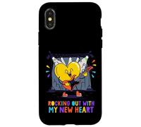 Carcasa para iPhone X/XS Rocking out with My New Heart Design - Lindo corazón de Guitarra